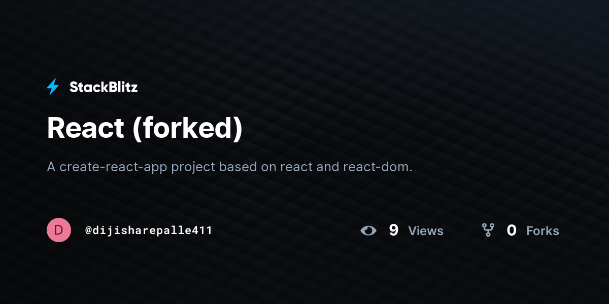 React (forked) - StackBlitz