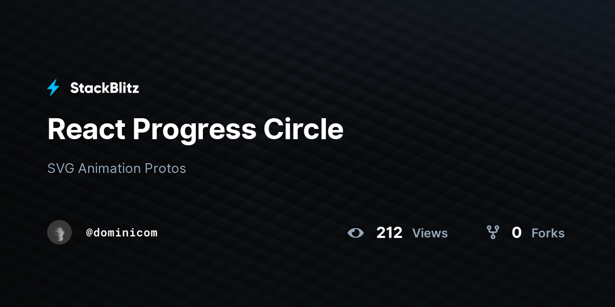 React Progress Circle - StackBlitz