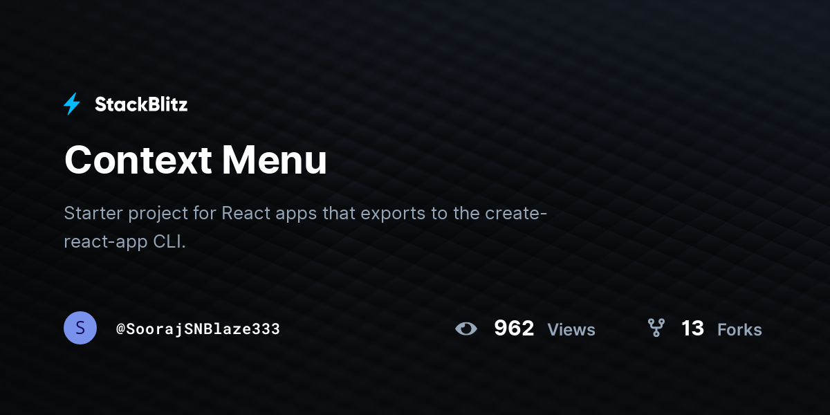 Context Menu - StackBlitz