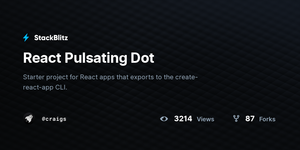 React Pulsating Dot - StackBlitz