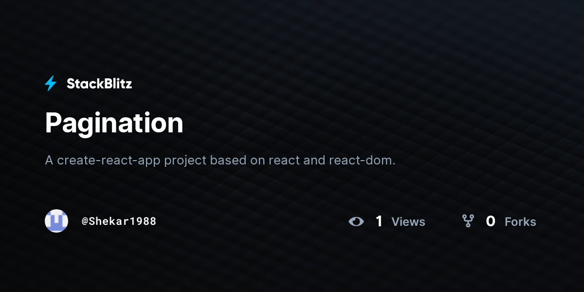 Pagination - StackBlitz