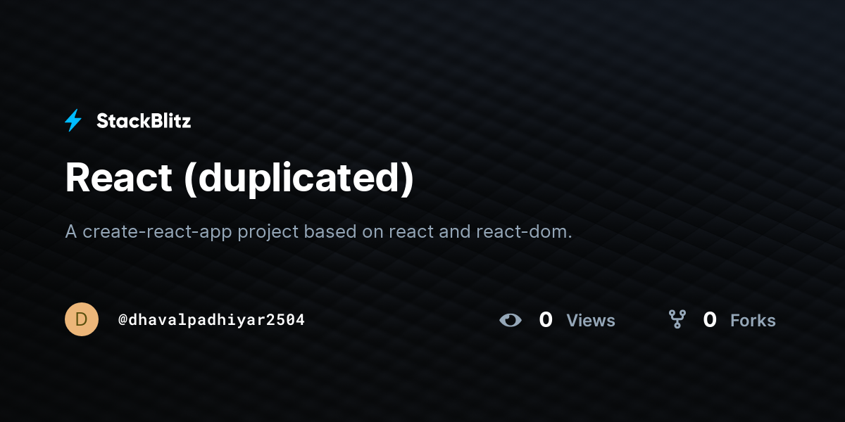 React (duplicated) - StackBlitz