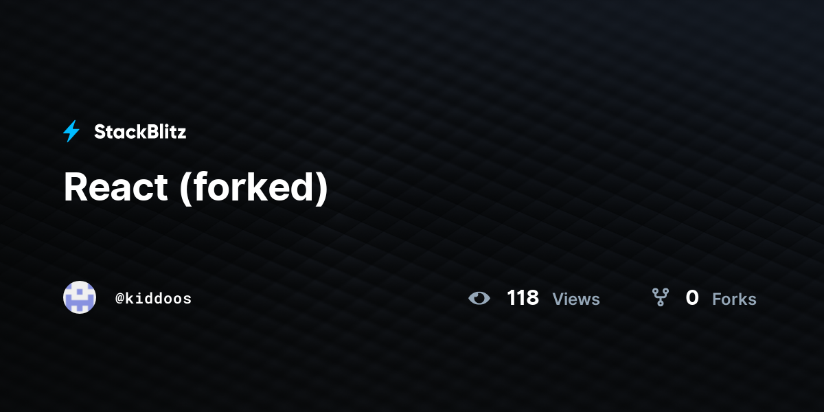 React forked stackblitz