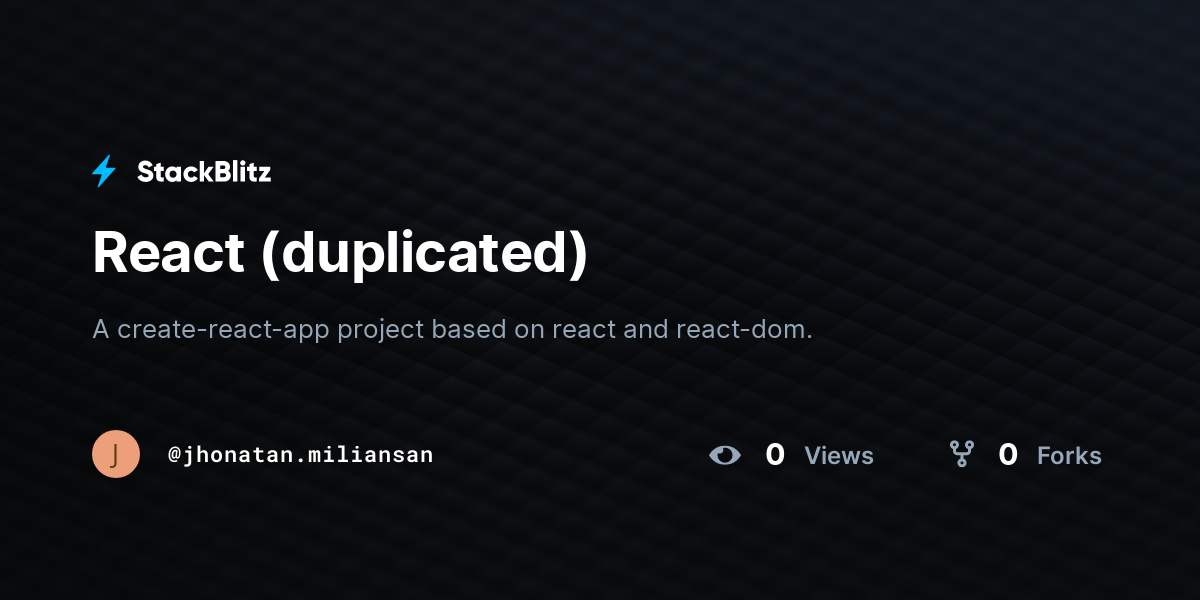 React (duplicated) - StackBlitz