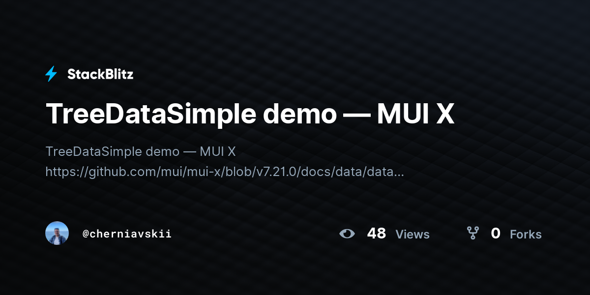 TreeDataSimple demo — MUI X - StackBlitz