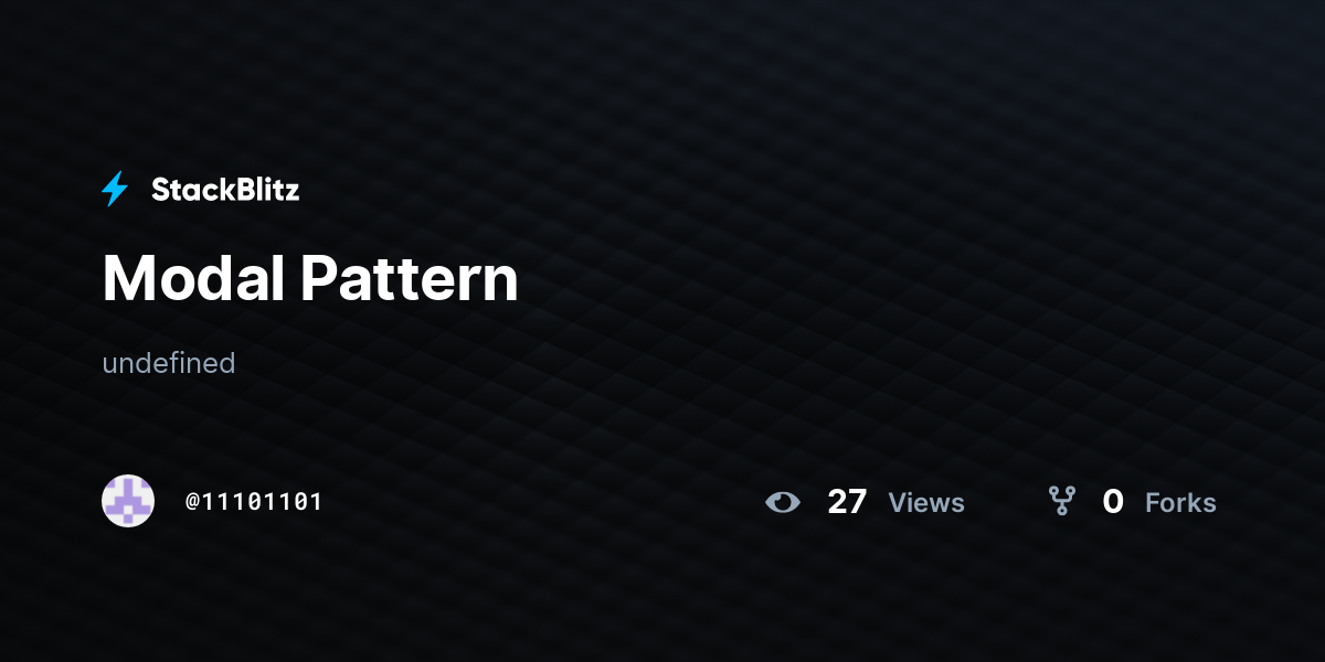 Modal Pattern - StackBlitz