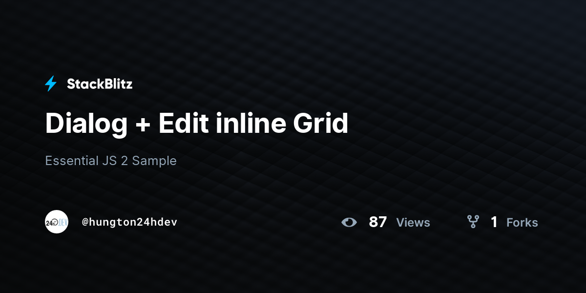 Dialog + Edit inline Grid - StackBlitz