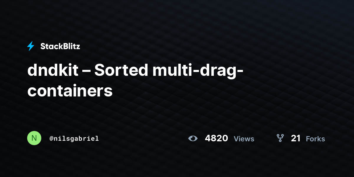 dndkit – Sorted multi-drag-containers - StackBlitz