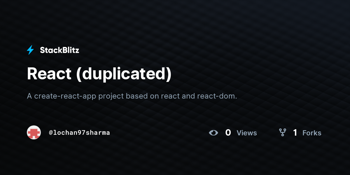 React (duplicated) - StackBlitz