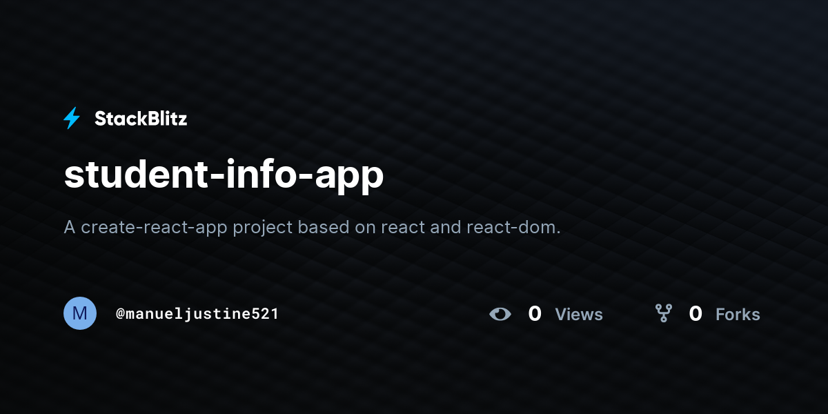 student-info-app - StackBlitz