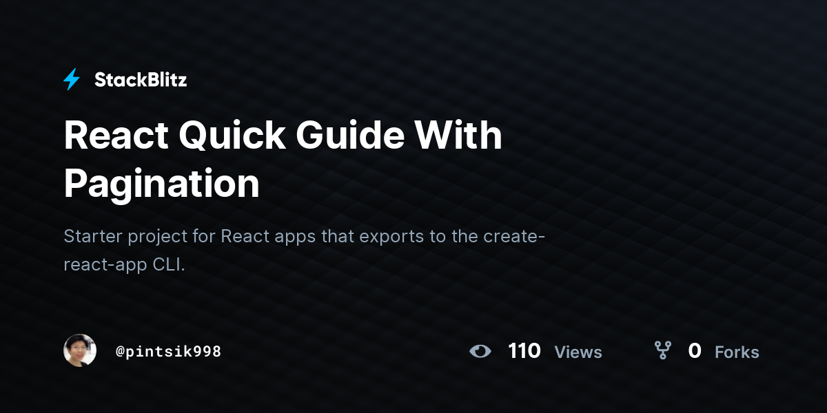React Quick Guide With Pagination - StackBlitz