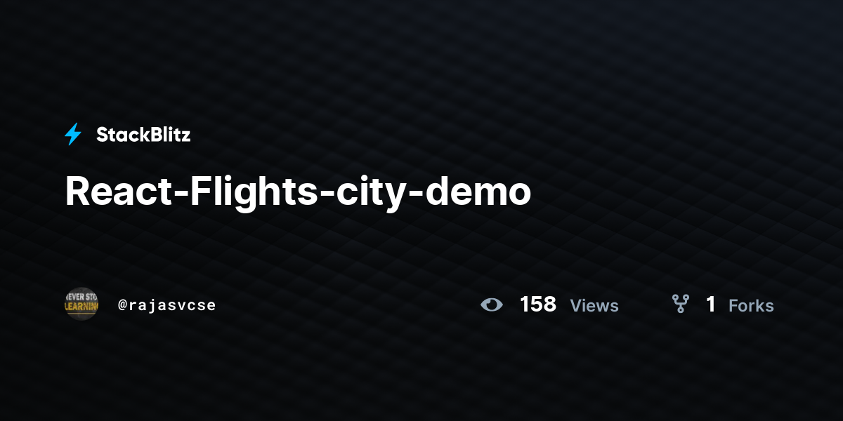 React-Flights-city-demo - StackBlitz
