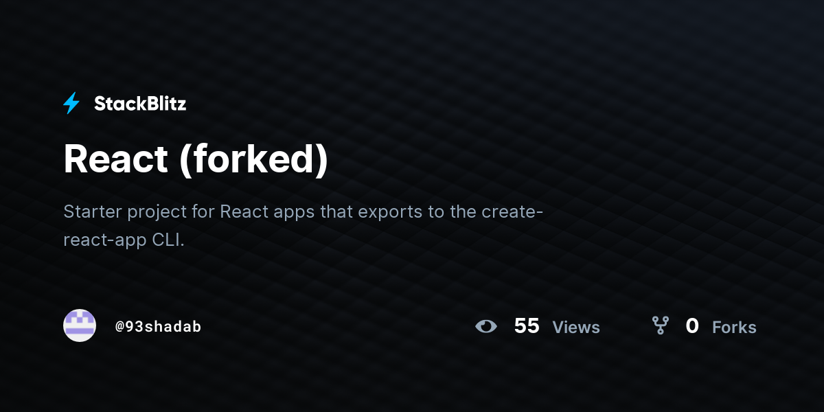 React (forked) - StackBlitz