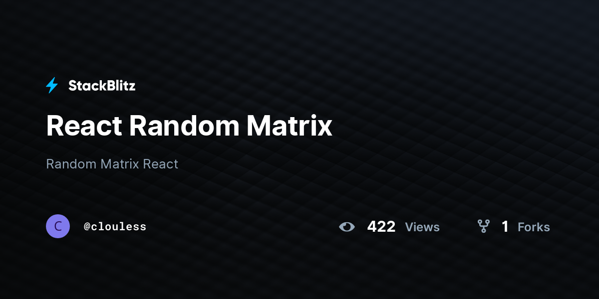 React Random Matrix - StackBlitz