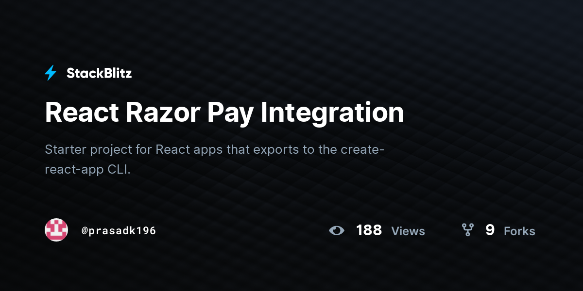 react-razor-pay-integration-stackblitz