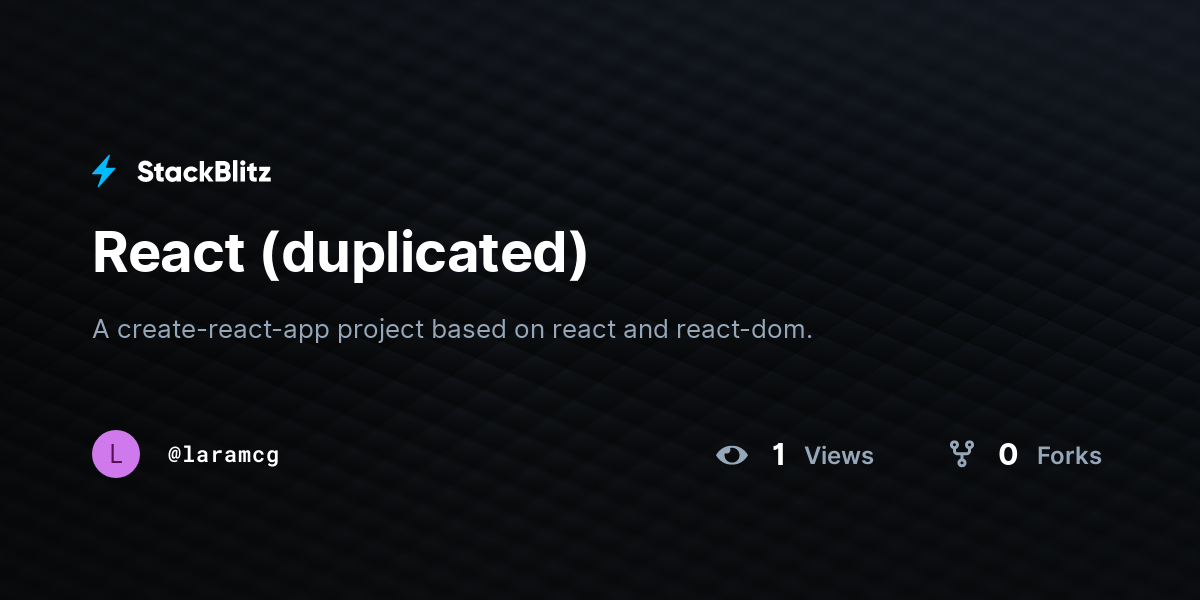 React (duplicated) - StackBlitz