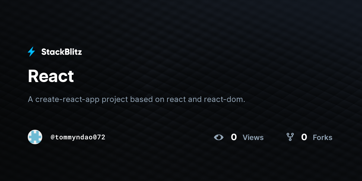 React - StackBlitz