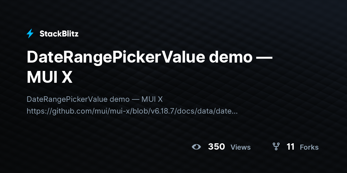 DateRangePickerValue demo — MUI X - StackBlitz