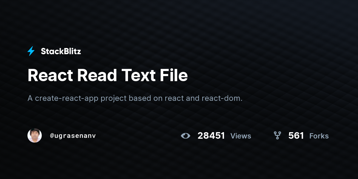 React Read Text File - StackBlitz