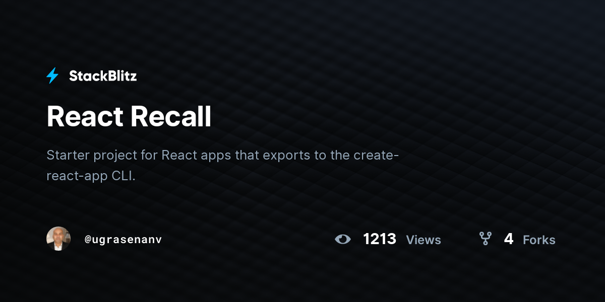 React Recall - StackBlitz