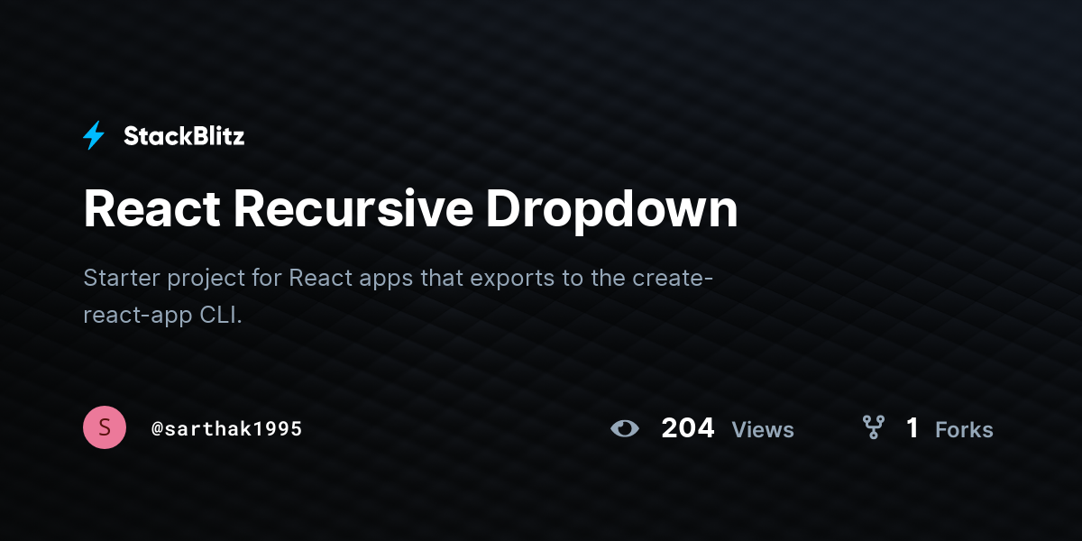 React Recursive Dropdown - StackBlitz