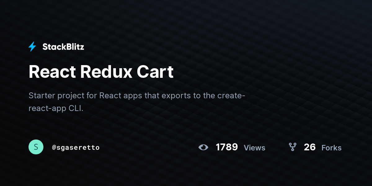 React Redux Cart - StackBlitz