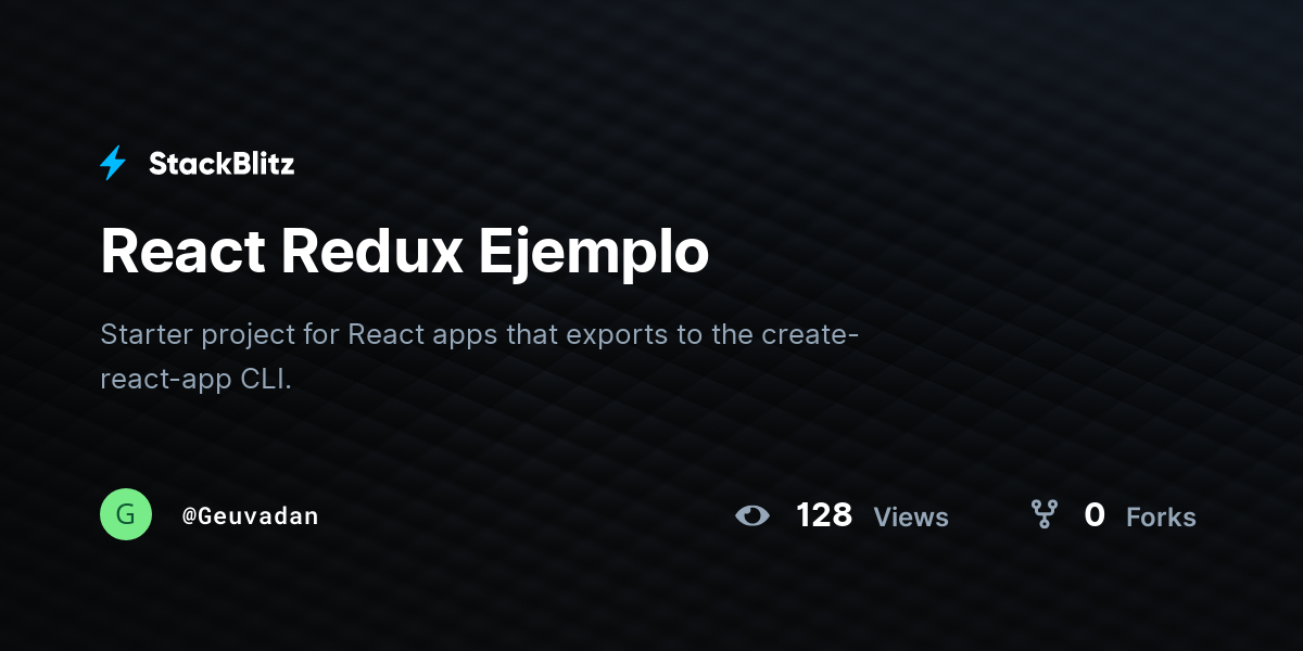 React Redux Ejemplo - StackBlitz