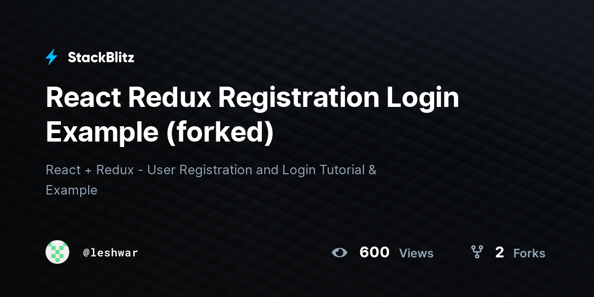 react-redux-registration-login-example-forked-stackblitz
