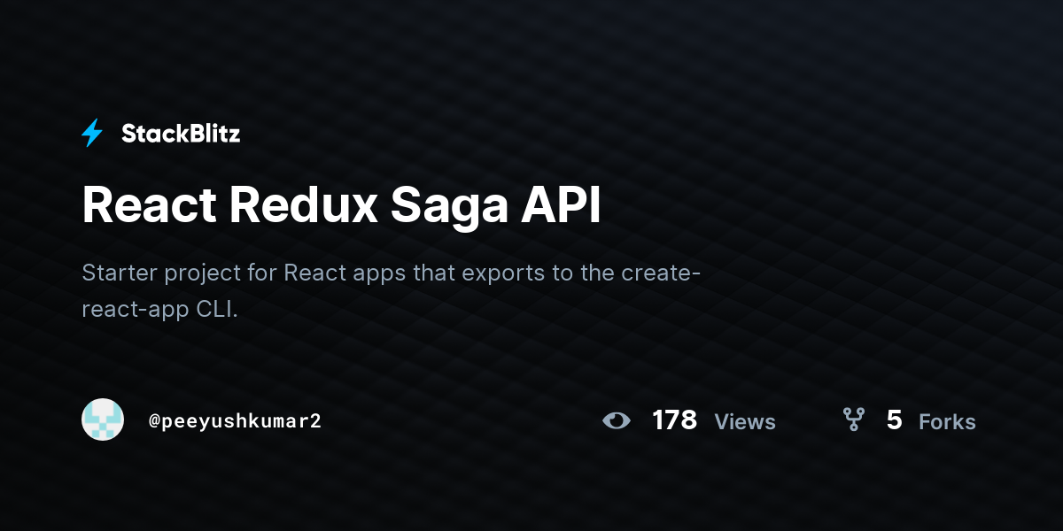 React Redux Saga API - StackBlitz