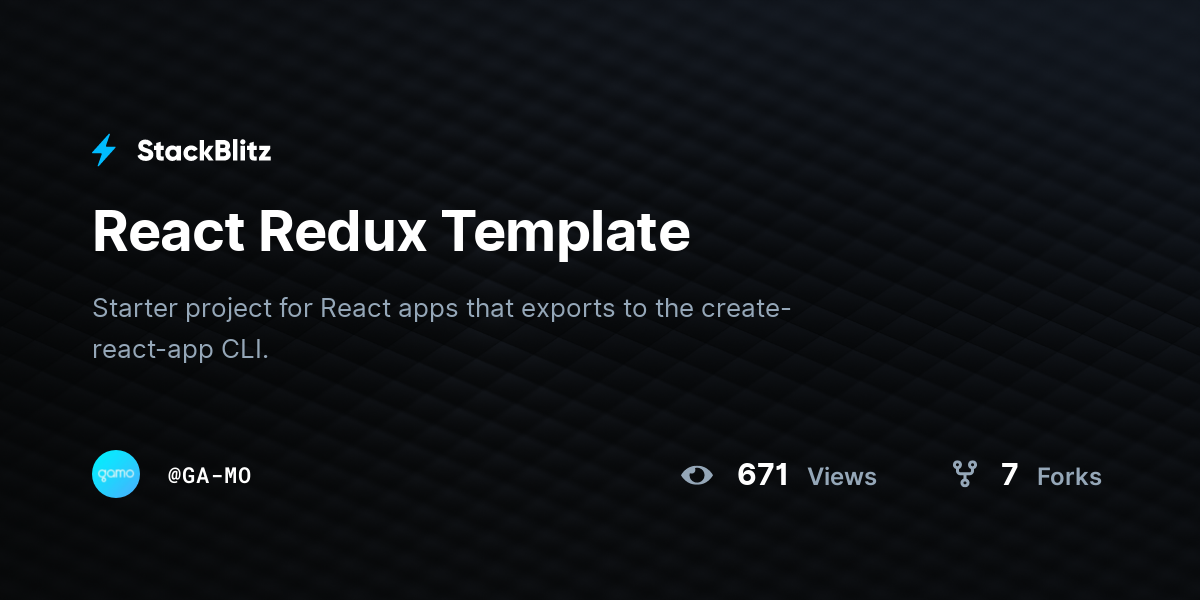 React Redux Template - StackBlitz