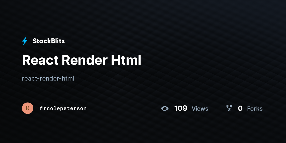 react-render-html-stackblitz