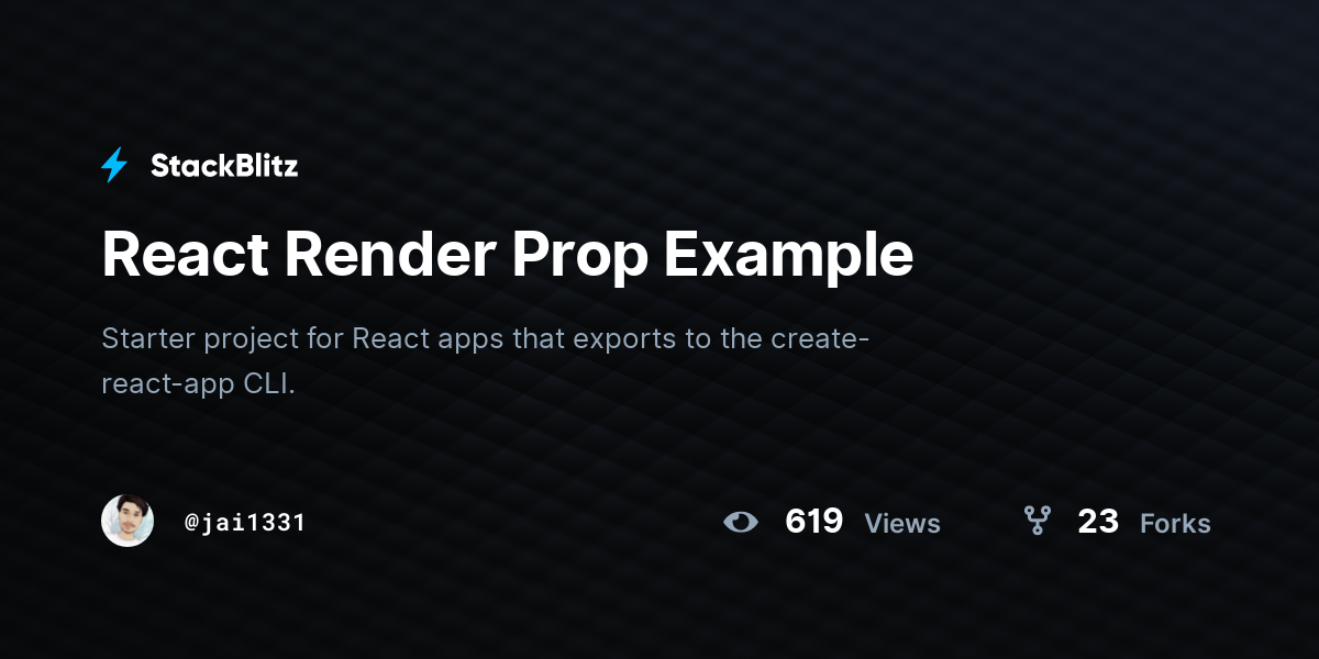 React Render Prop Example - StackBlitz