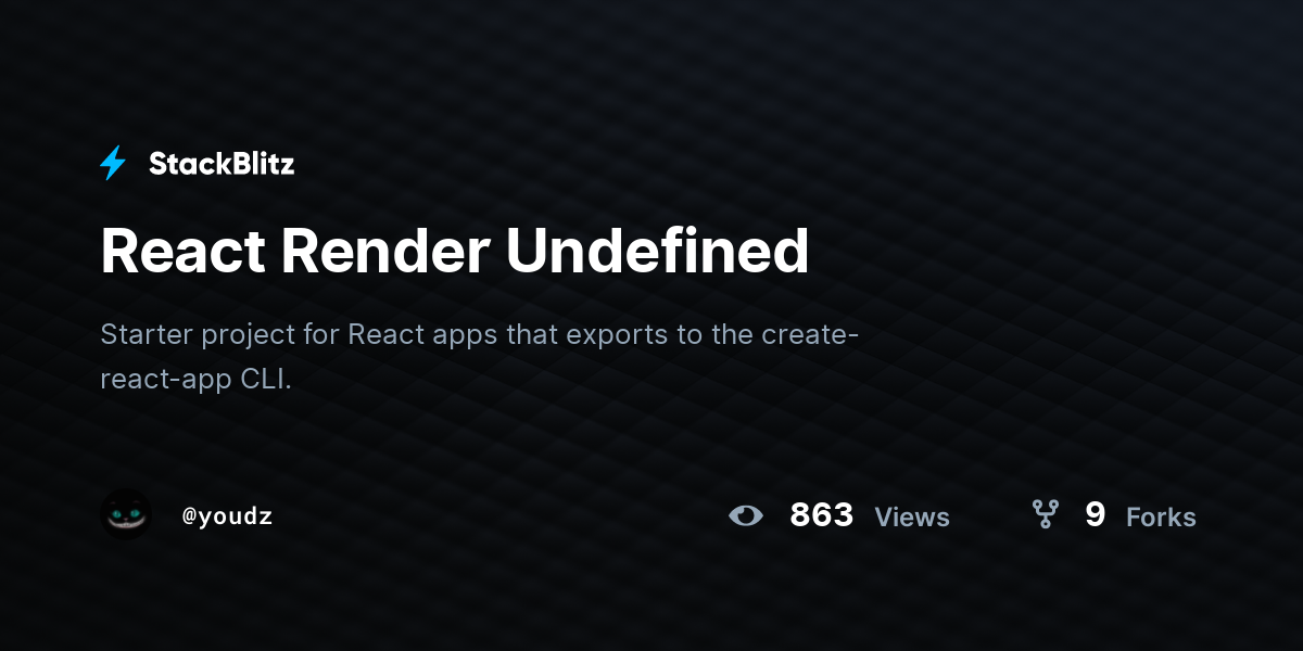 React Render Undefined - StackBlitz