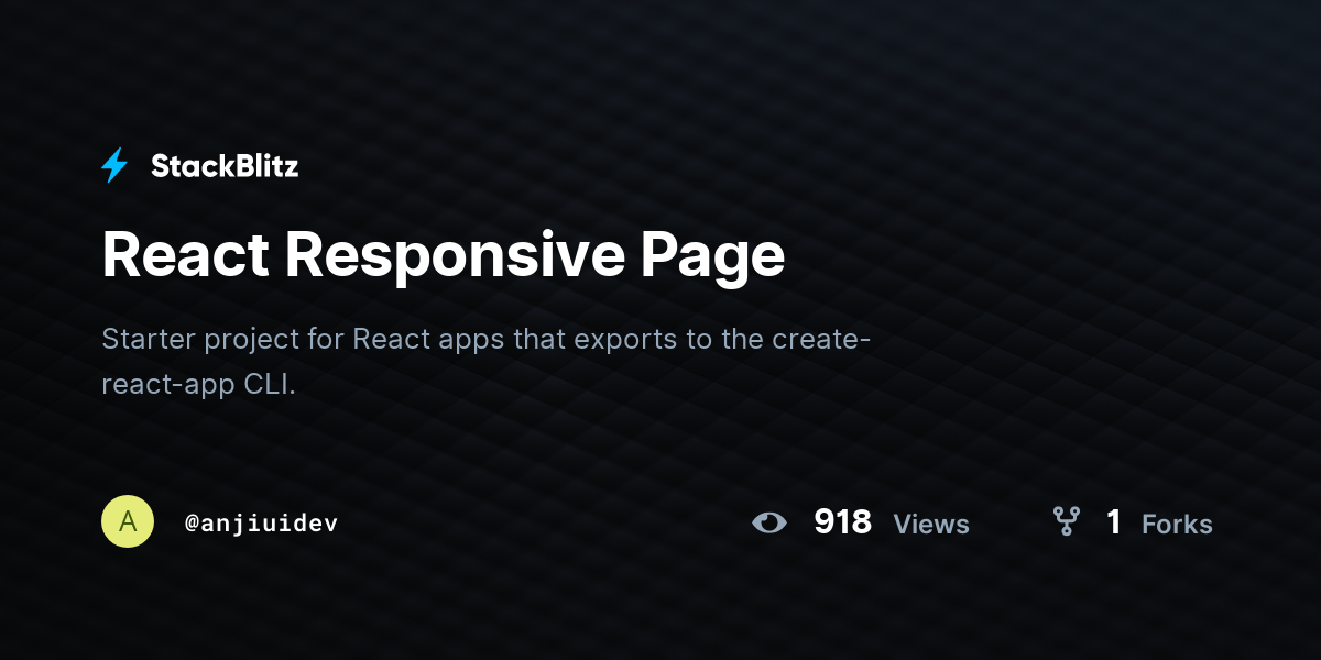 React Responsive Page - StackBlitz