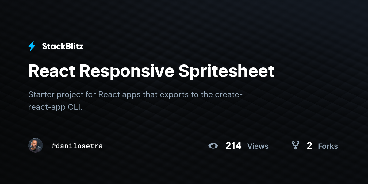 React Responsive Spritesheet - StackBlitz