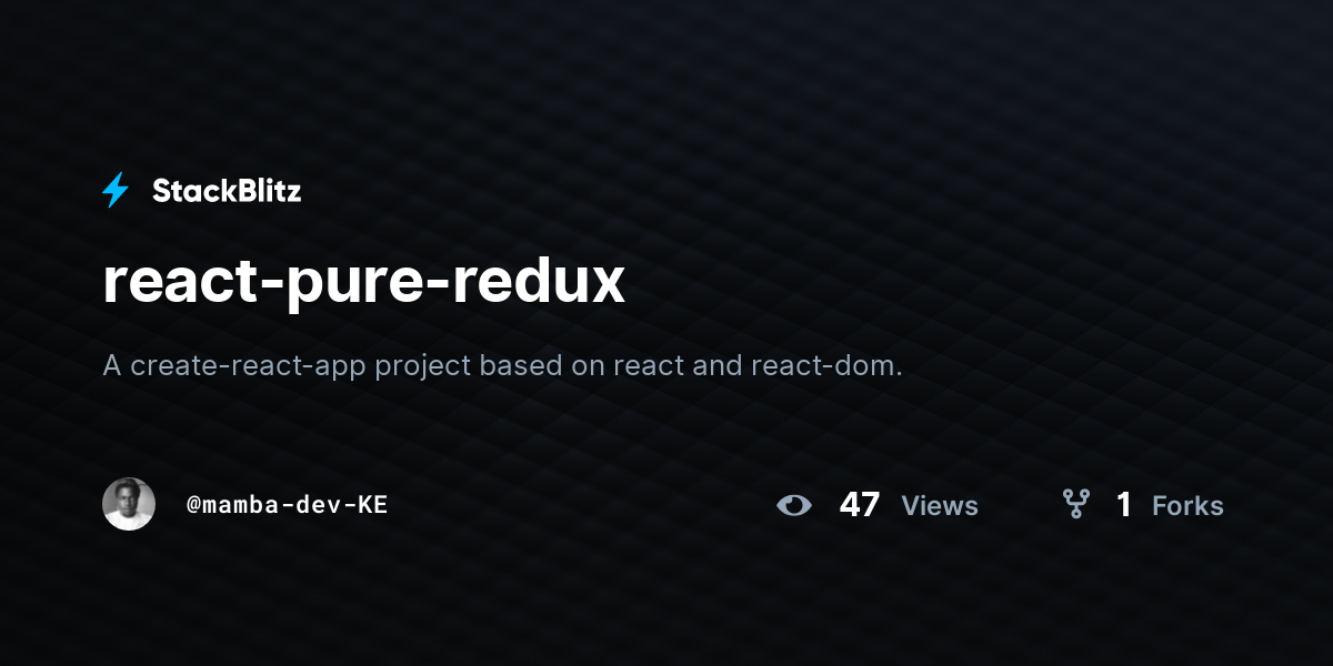 react-pure-redux - StackBlitz