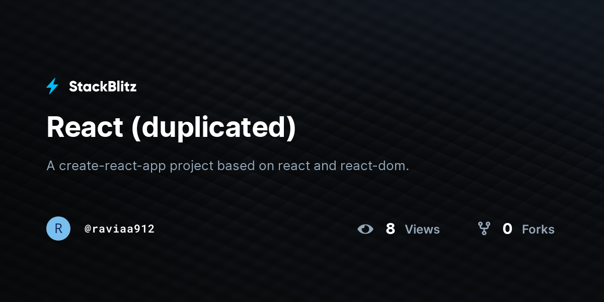 React (duplicated) - StackBlitz