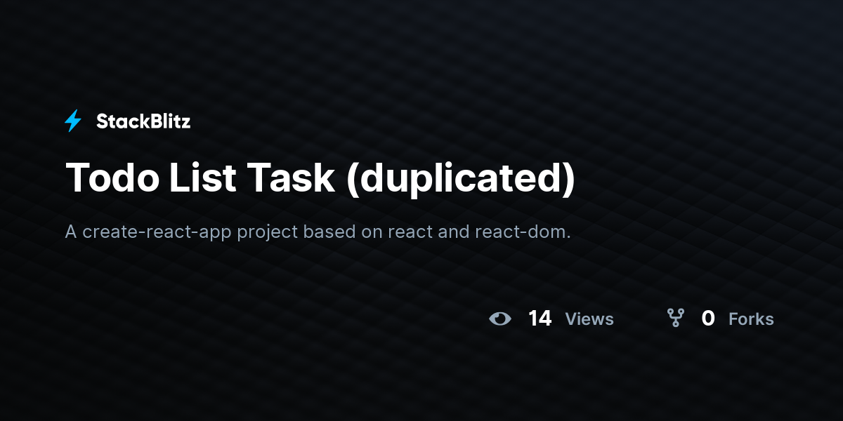 Todo List Task (duplicated) - StackBlitz