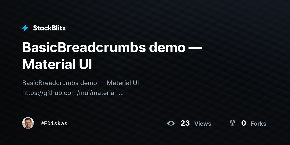 BasicBreadcrumbs demo — Material UI - StackBlitz