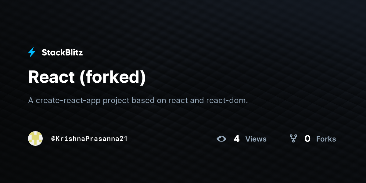 React (forked) - StackBlitz