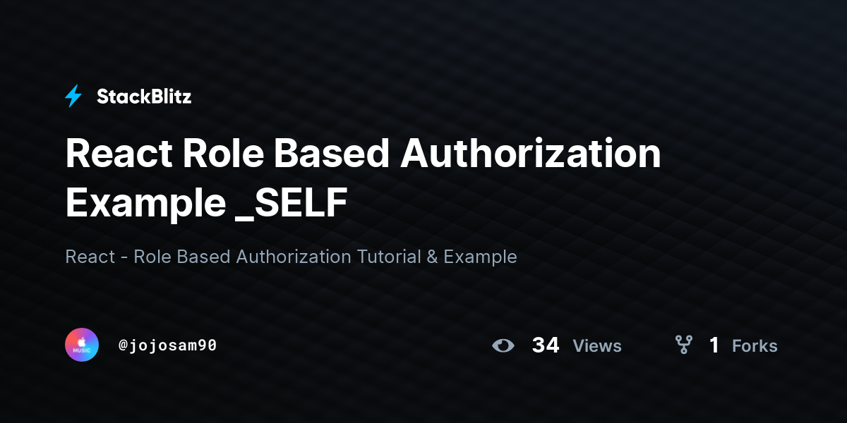 React Role Based Authorization Example _SELF - StackBlitz
