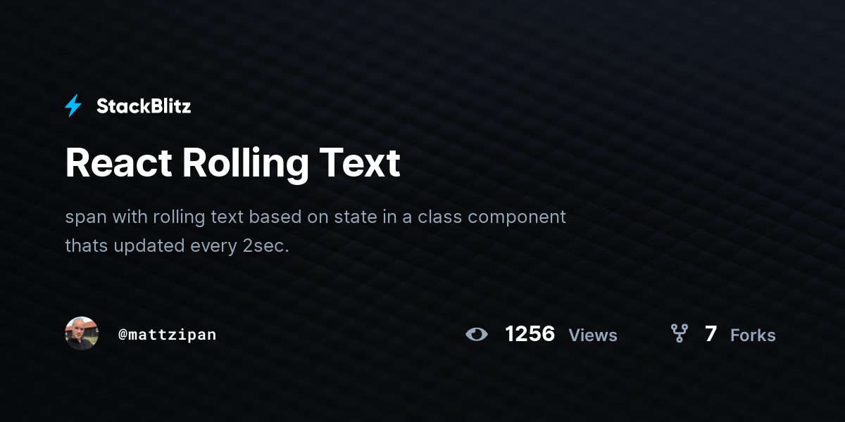 React Rolling Text - StackBlitz