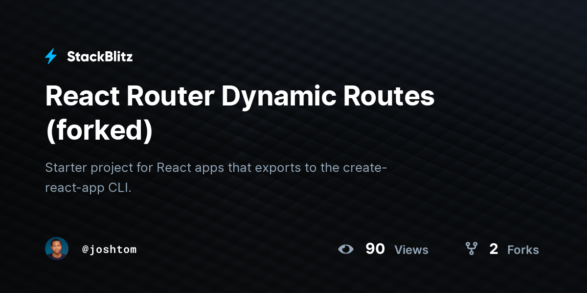 React Router Dynamic Routes