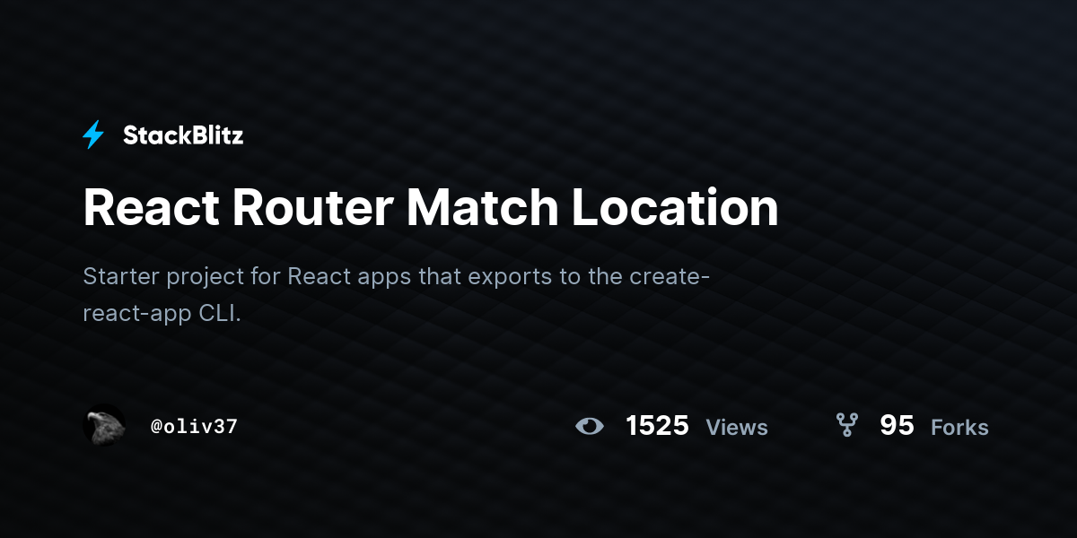 react-router-match-location-stackblitz