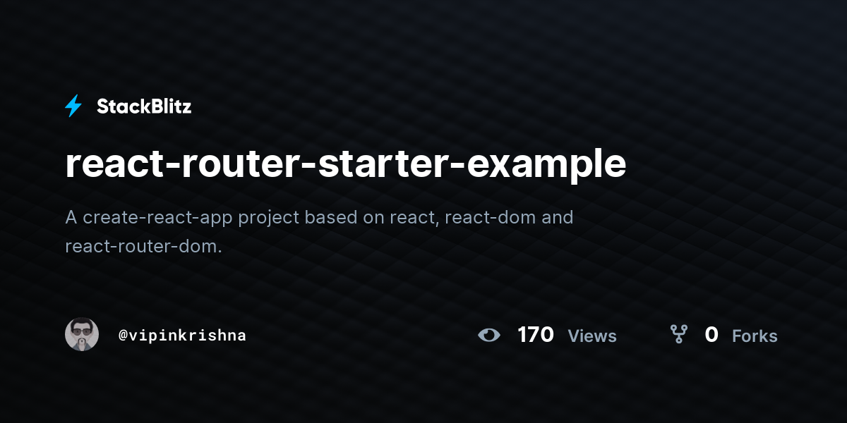 react-router-starter-example - StackBlitz