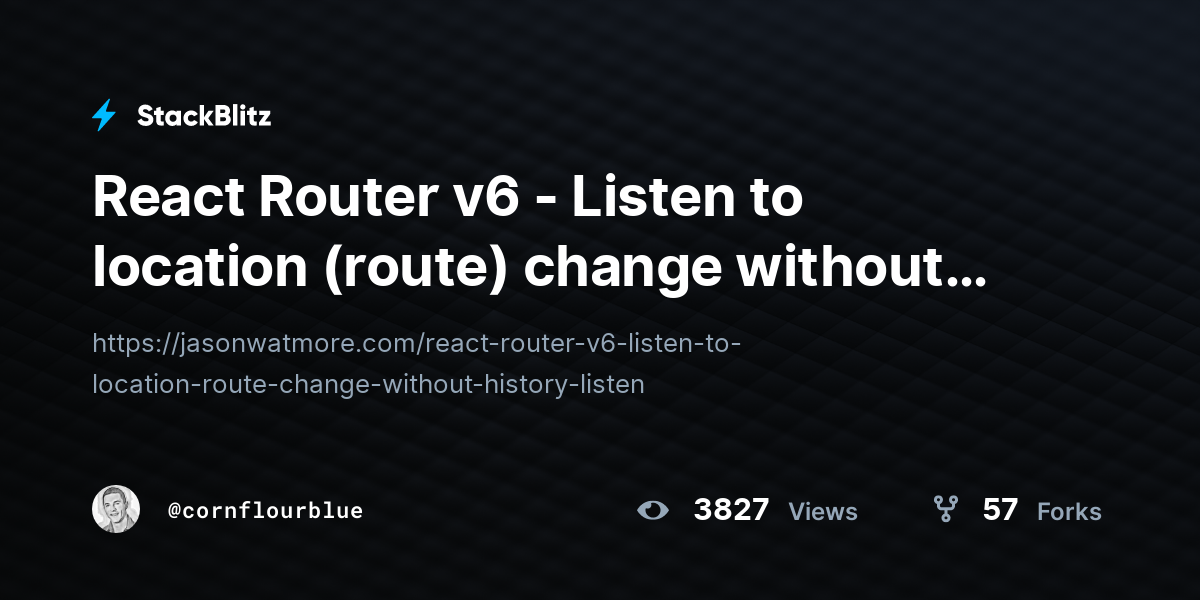 React Router v6 Listen to location (route) change without history