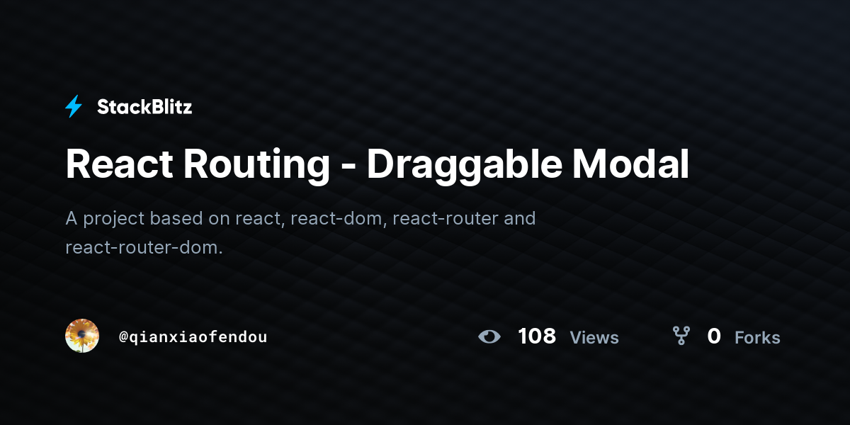 react-routing-draggable-modal-stackblitz