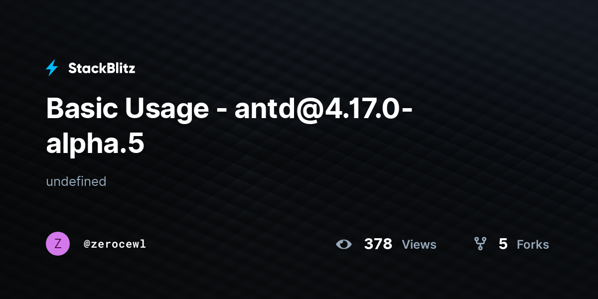 Basic Usage - antd@4.17.0-alpha.5 - StackBlitz