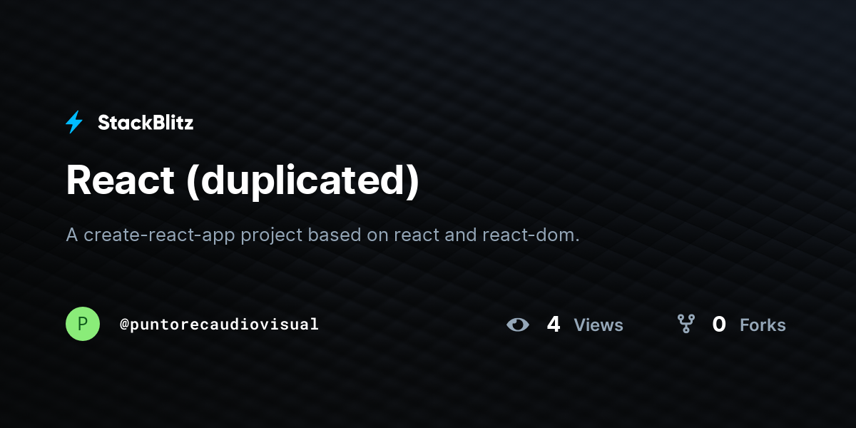 React (duplicated) - StackBlitz