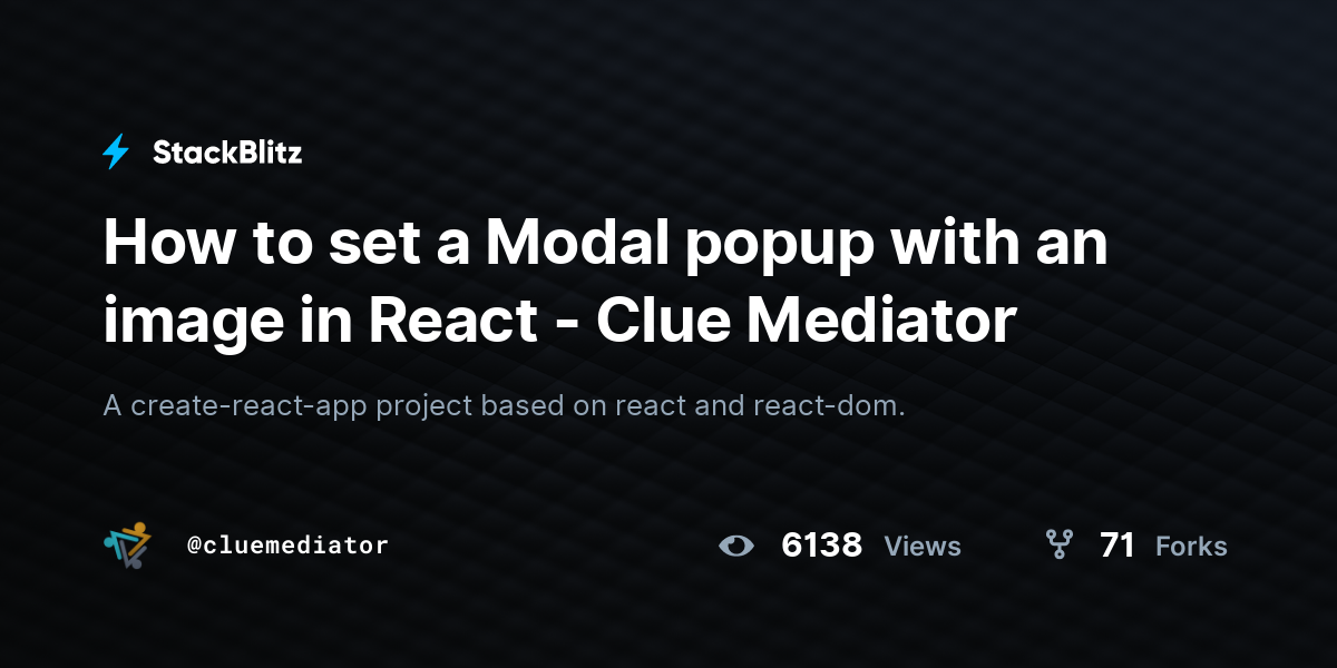How to set a Modal popup with an image in React - Clue Mediator ...